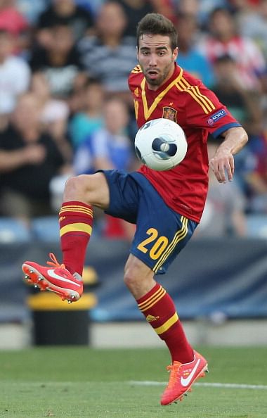 Daniel Carvajal of Spain during the UEFA European U21 Championships Group B match between Spain and Netherlands at Ha Moshava Stadium on June 12, 2013 in Petah Tiqwa, Israel. (Getty Images)